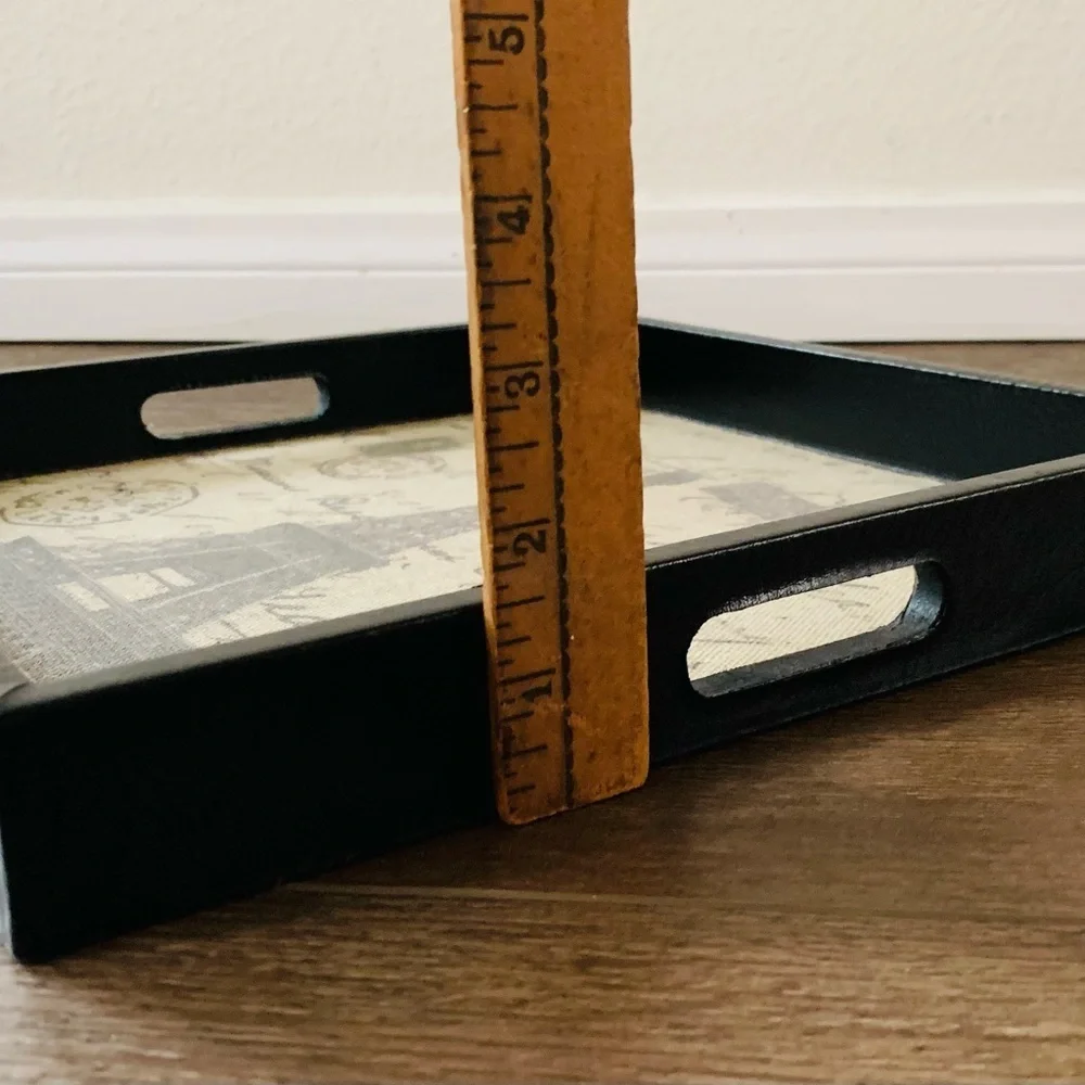 Eiffel Tower Vintage Black and Tan set of trays